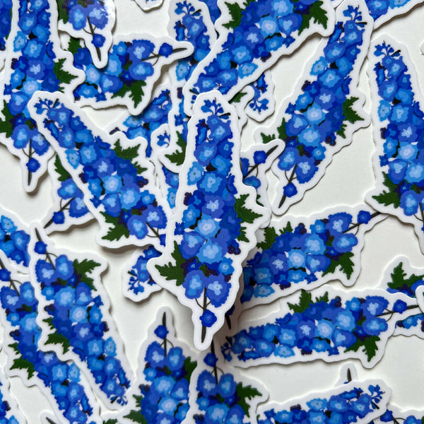 Blue Delphinium - Spring Flower Sticker