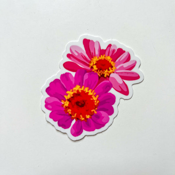Pink Zinnia - Spring Flower Sticker