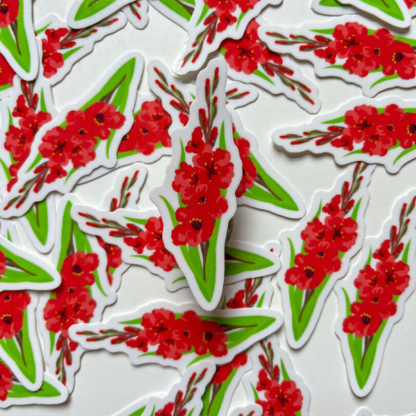 Red Gladiola - Spring Flower Sticker