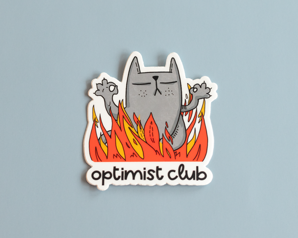 Optimist Club Cat Vinyl Sticker