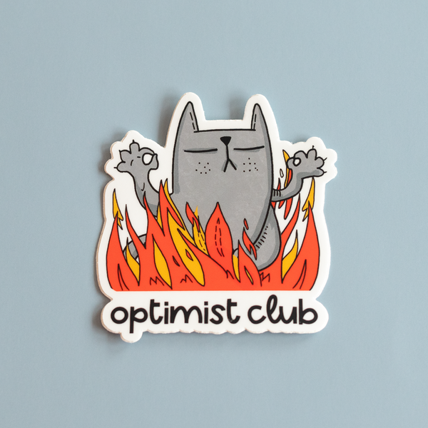 Optimist Club Cat Vinyl Sticker