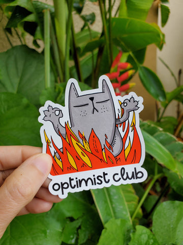 Optimist Club Cat Vinyl Sticker