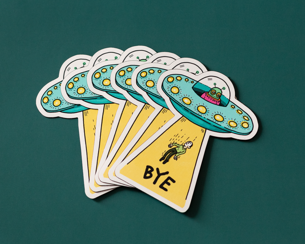 Bye UFO Vinyl Sticker