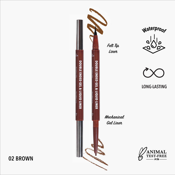 Double Ended Gel & Liquid Liner (002, Brown)