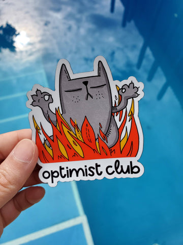 Optimist Club Cat Vinyl Sticker