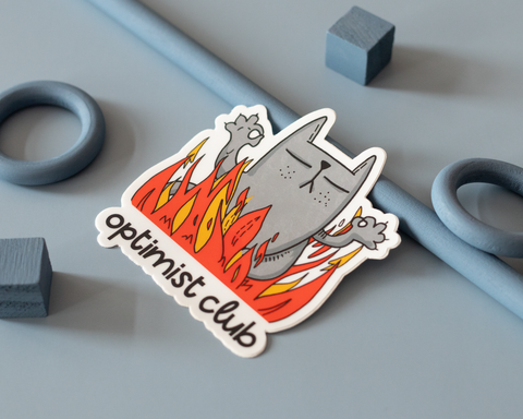 Optimist Club Cat Vinyl Sticker