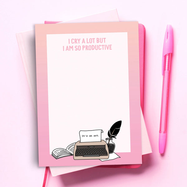 Cry a lot Funny Notepad - Taylor Swift TTPD Notepad - Pop Cult Paper Co.