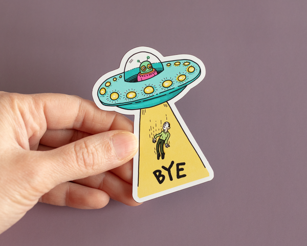 Bye UFO Vinyl Sticker