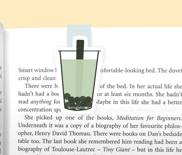 Matcha Green Bubble Tea Magnetic Bookmark