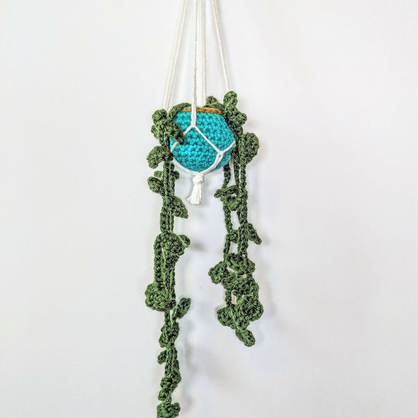 Hanging Plant - Teal/Mustard