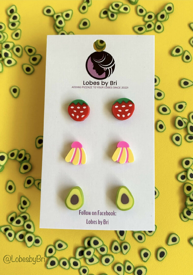 Fruit Salad - Fruit Dangle + Stud Earrings