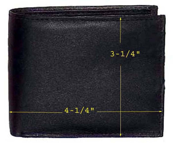 Genuine Leather Men's Bi-Fold Wallet with 12 Card Slots#4177