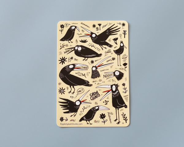 Quirky Crow Sticker Sheet