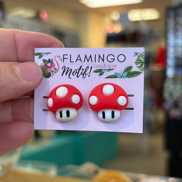 Cartoon Mushroom Stud Earrings