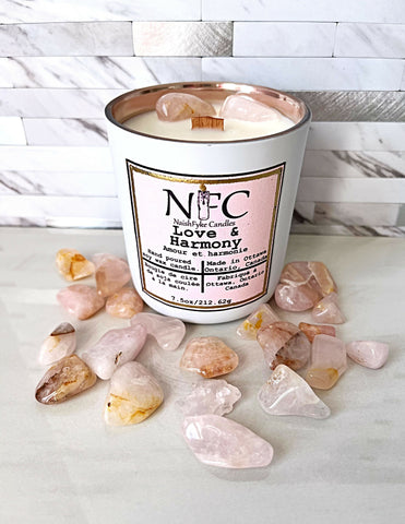 Love & Harmony rose quartz candle