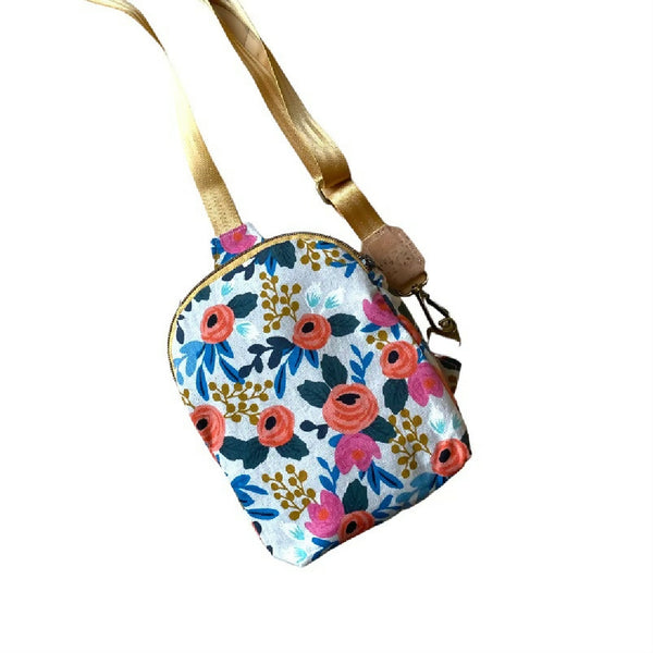 Large Flower Canvas Sling Bag