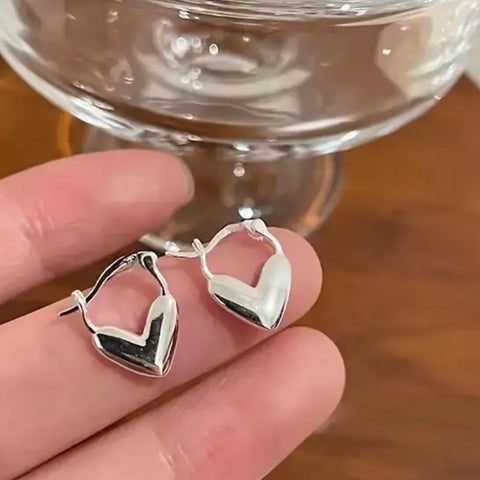 Small Heart Silver Plated Earrings