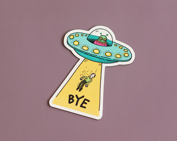 Bye UFO Vinyl Sticker