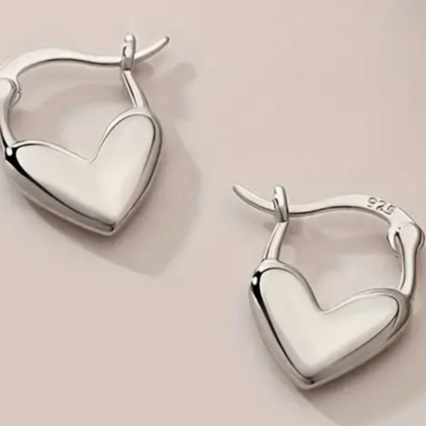 Small Heart Silver Plated Earrings