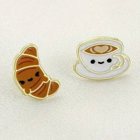 Coffee and Croissant Earrings