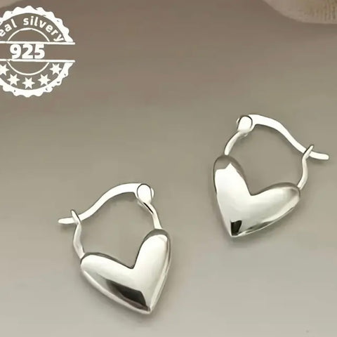 Small Heart Silver Plated Earrings