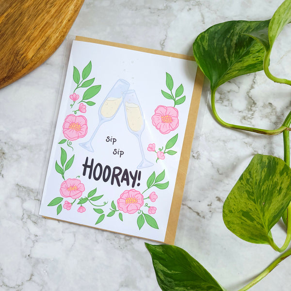 Sip Sip Hooray 5x7" Greeting Card