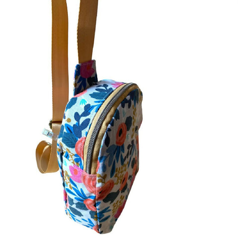 Large Flower Canvas Sling Bag