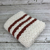 country dish towel - rust stripes 