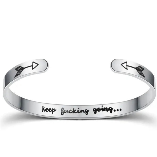 Keep F*cking Going Stainless Stell Bracelet