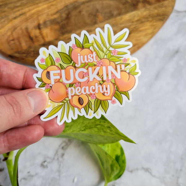 Just Fuckin' Peachy 3" Vinyl Sticker