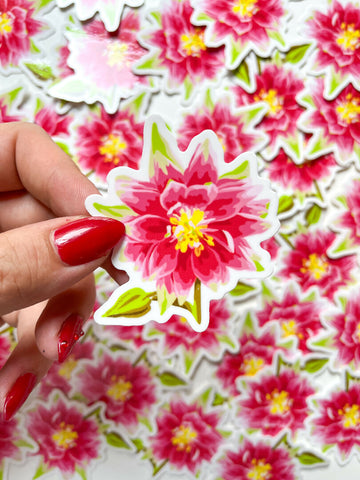 Pink Granny's Bonnet Columbine - Spring Flower Sticker