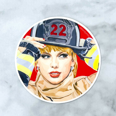 Taylor Swift firefighter sticker