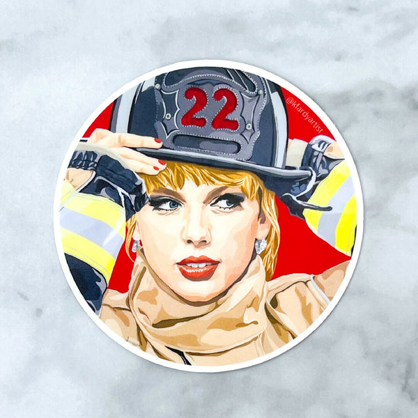 Taylor Swift firefighter sticker