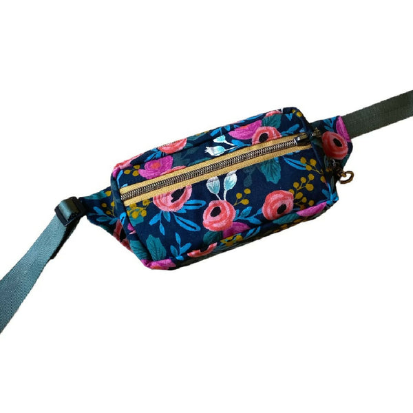 Dark Flowers Belt Bag