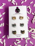 Whiskers - Cat Earrings - Dangles + Studs 