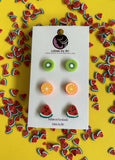 Fruit Salad - Fruit Dangle + Stud Earrings 