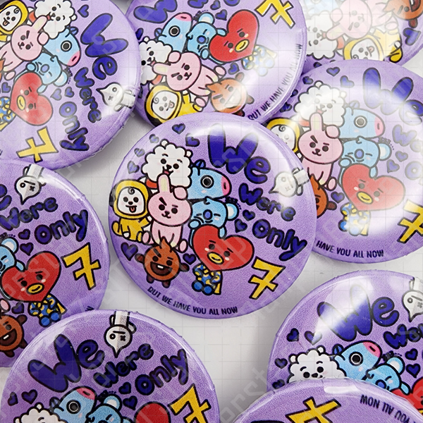 L024 - Borahae! 보라해! I Purple You! BT21 Pinback Button / Badge