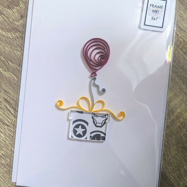 Balloon Present Quilled Card