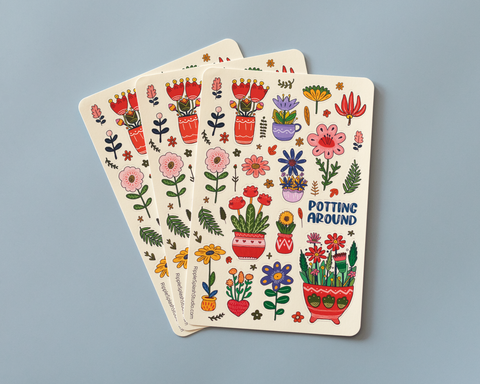 Whimsical Plants Sticker Sheet