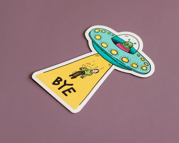 Bye UFO Vinyl Sticker