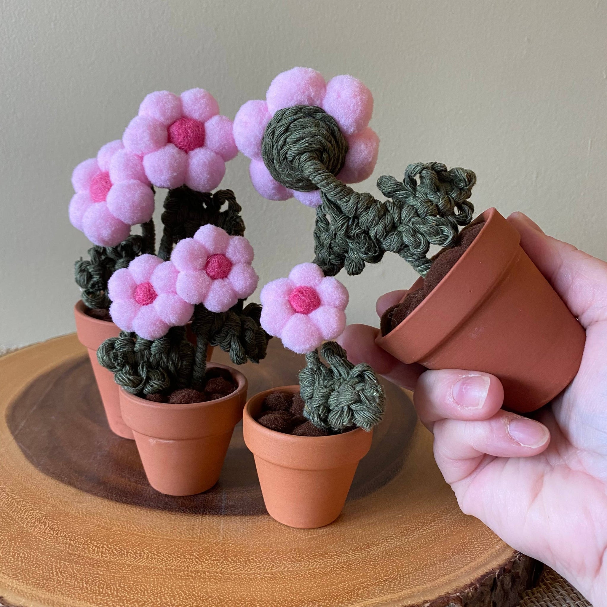 Pom Pom Flowers Pink