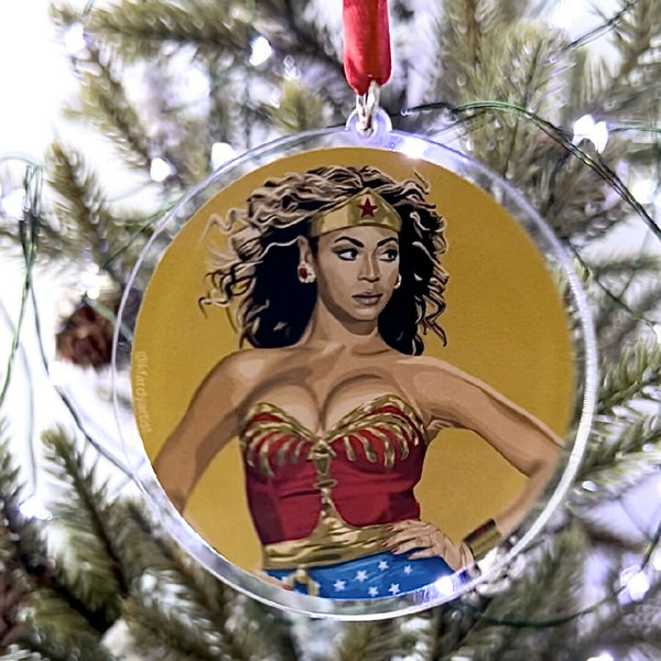 Beyonce superhero ornament