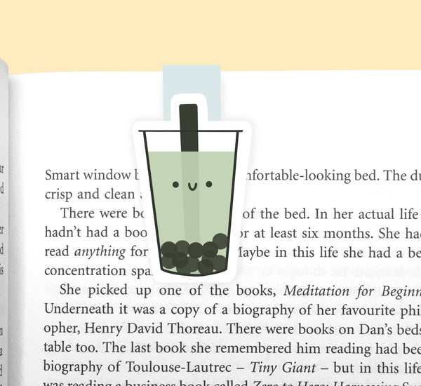 Matcha Green Bubble Tea Magnetic Bookmark