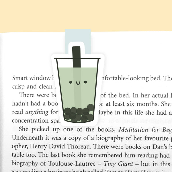 Matcha Green Bubble Tea Magnetic Bookmark