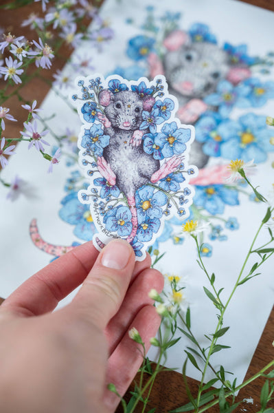 Bed Of Flowers Die Cut Sticker