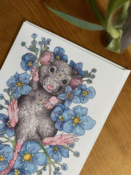 Bed Of Flowers (Mouse) Greeting Card