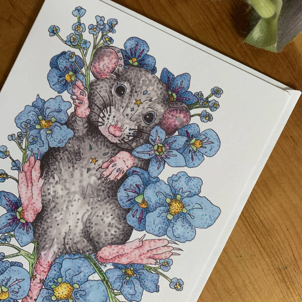 Bed Of Flowers (Mouse) Greeting Card