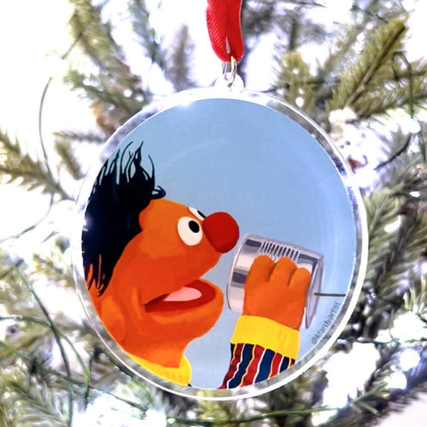 "Bert, I'm Gay." #1 (Ernie with tin can phone) ornament - Shop Motif