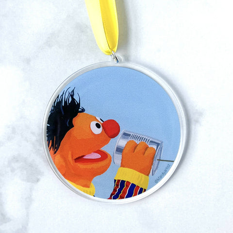 "Bert, I'm Gay." #1 (Ernie with tin can phone) ornament - Shop Motif