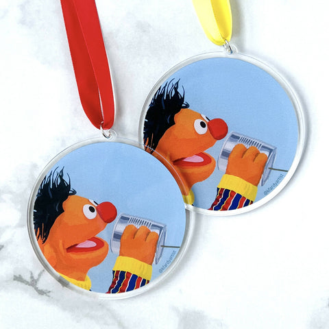 "Bert, I'm Gay." #1 (Ernie with tin can phone) ornament - Shop Motif